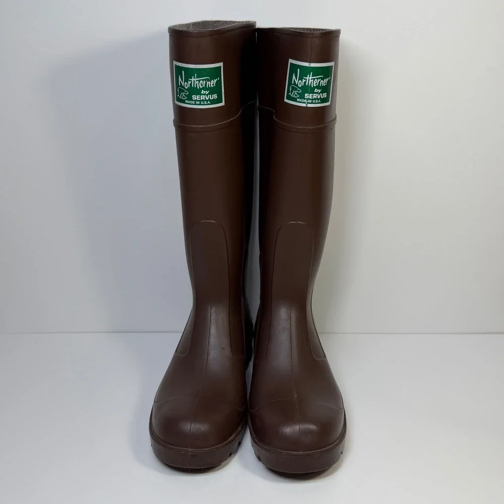 Northerner by Servus Brown Rubber Rain Boots Waterproof Work Made in USA Mens 5
